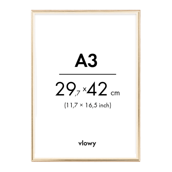 Gold metal frame 29,7×42cm a3