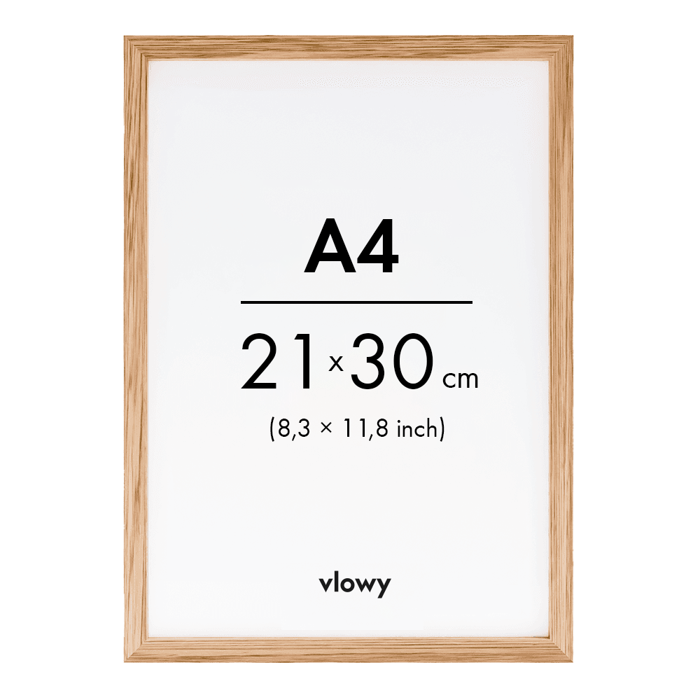 Oak wooden frame 21x30 a4