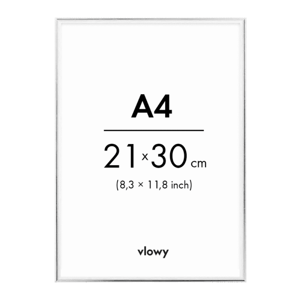 Silver metal frame 21x30 a4