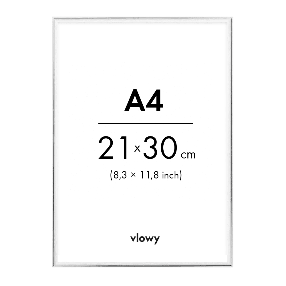 Silver metal frame 21x30 a4