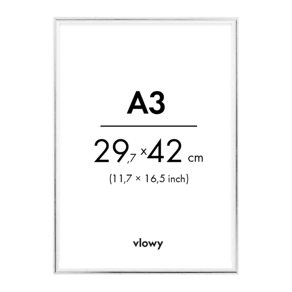 Silver metal frame 29,7×42cm a3