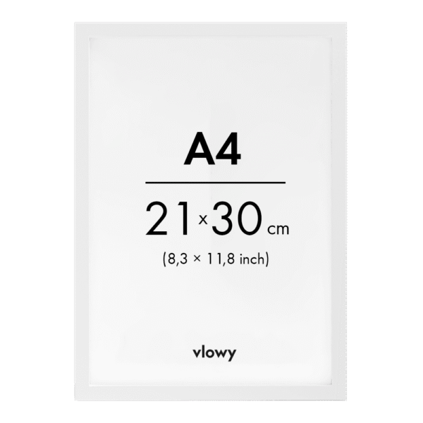 White wooden frame 21x30 a4