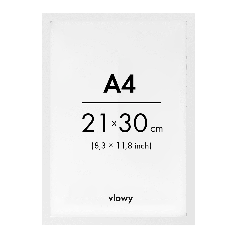 White wooden frame 21x30 a4