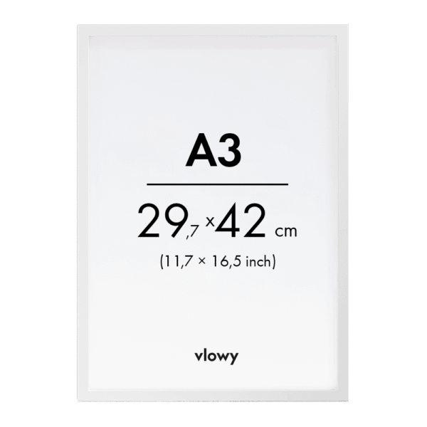 White wooden frame 29,7×42cm a3