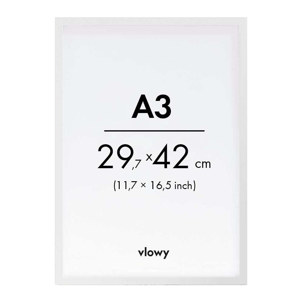 White wooden frame 29,7×42cm a3