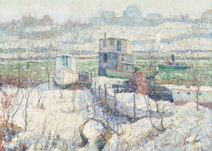 Ernest Lawson Boathouse, Winter, Harlem River poster