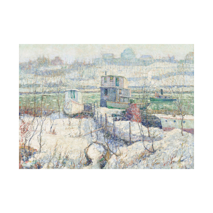 Ernest Lawson Boathouse, Winter, Harlem River poster