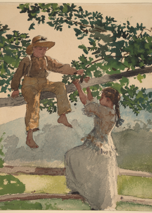 Winslow Homer On the Fence poster