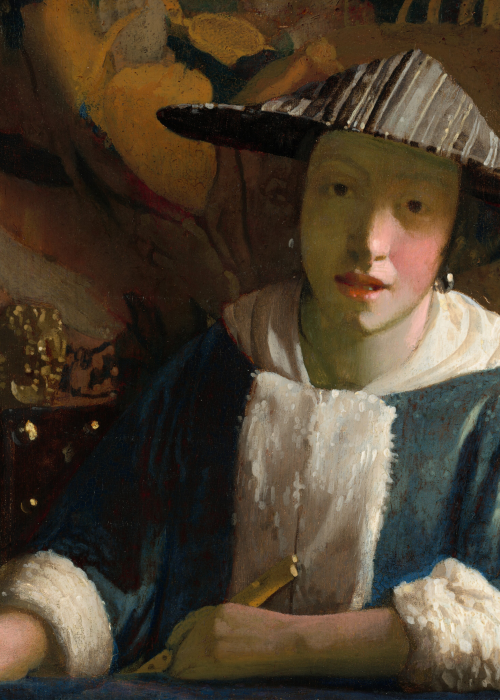Dutch 17th Century Girl with a Flute poster