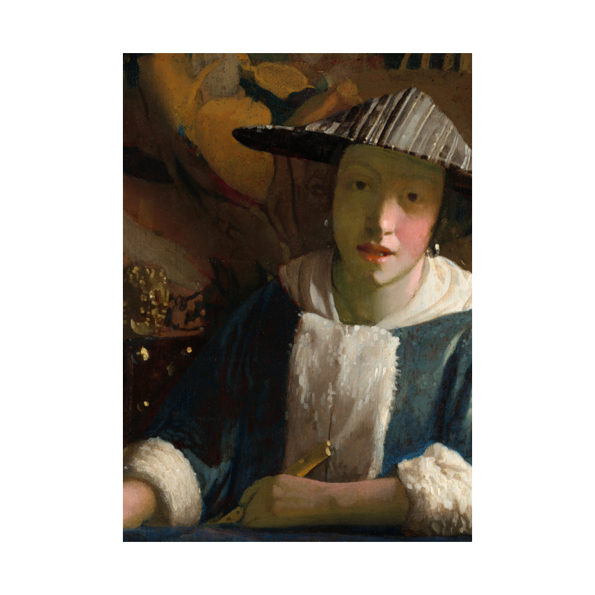 Dutch 17th Century Girl with a Flute poster