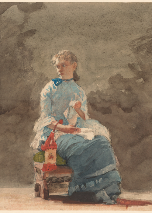 Winslow Homer Young Woman Sewing poster