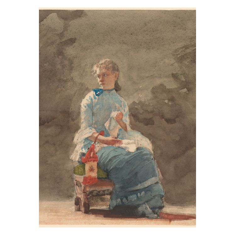Winslow Homer Young Woman Sewing poster