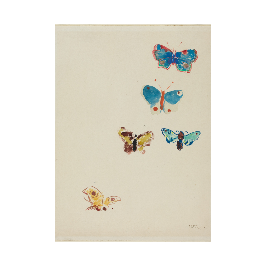 Odilon Redon Five Butterflies poster