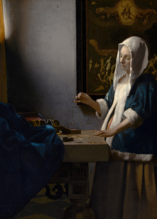 Johannes Vermeer Woman Holding a Balance poster