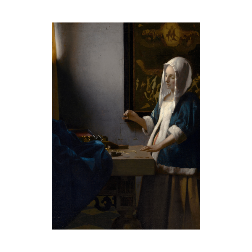 Johannes Vermeer Woman Holding a Balance poster