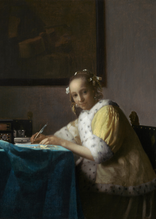 Johannes Vermeer A Lady Writing by Johannes Vermeer poster