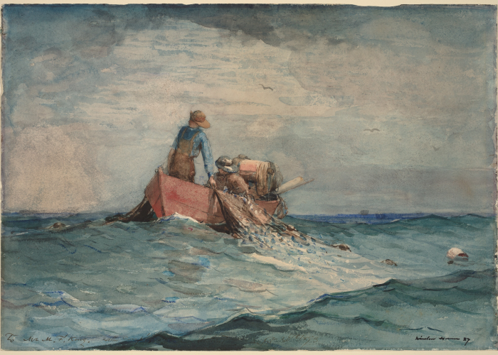 Winslow Homer Hauling in the Nets poster