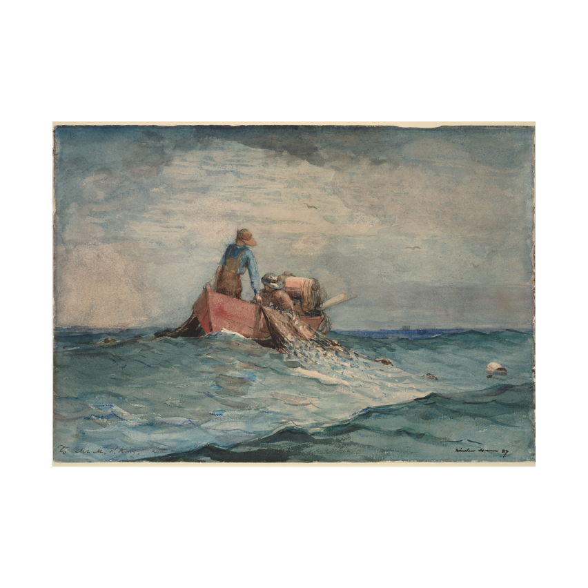 Winslow Homer Hauling in the Nets poster