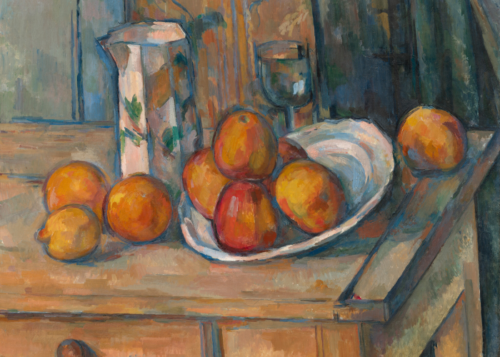 Paul Cezanne Still Life with Milk Jug and Fruit poster