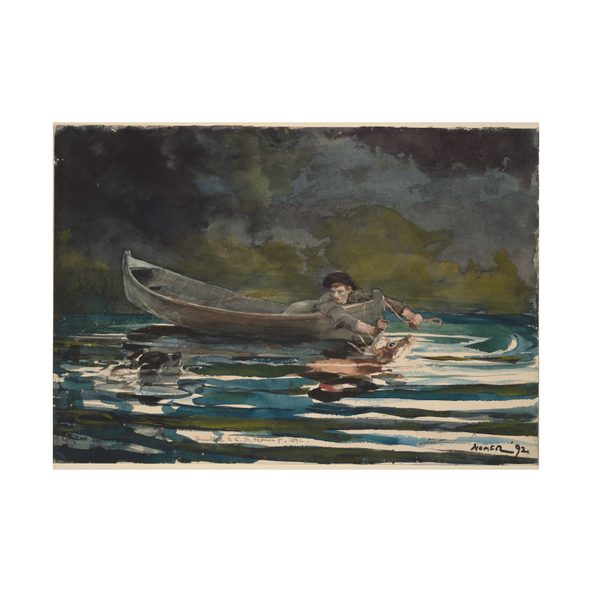 Winslow Homer Sketch for "Hound and Hunter" poster