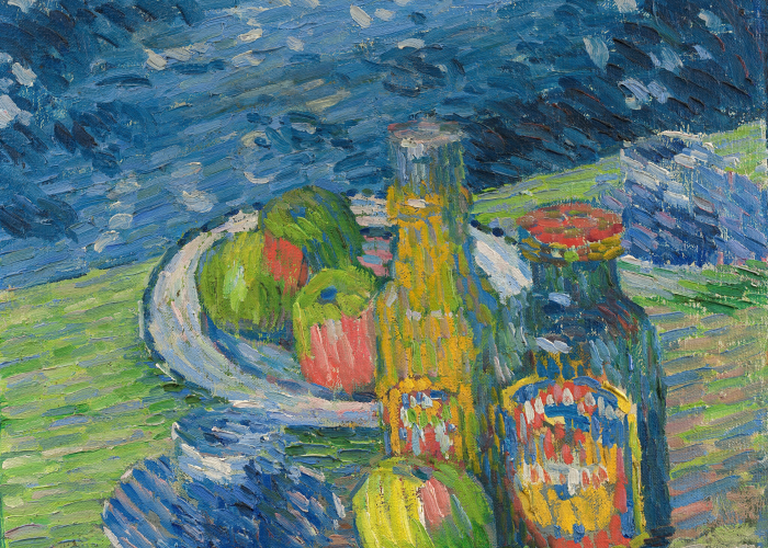 Alexej von Jawlensky Still Life with Bottles and Fruit poster