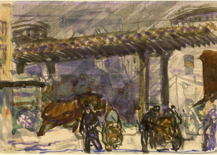 George Bellows A Winter Day - Under the Elevated near Brooklyn Bridge poster