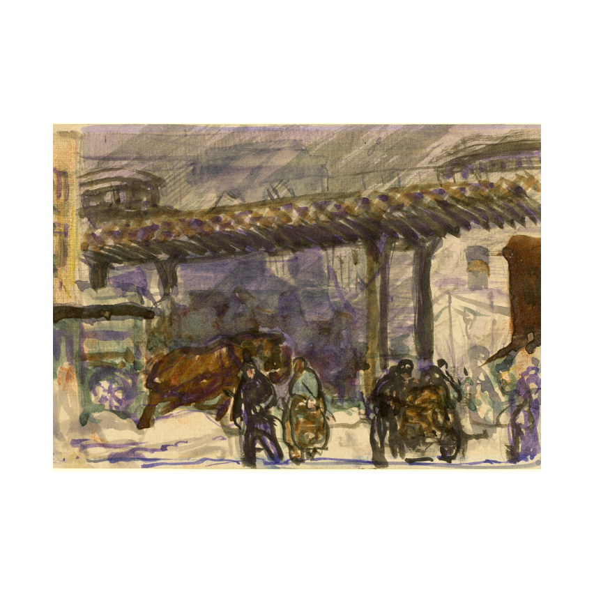 George Bellows A Winter Day - Under the Elevated near Brooklyn Bridge poster