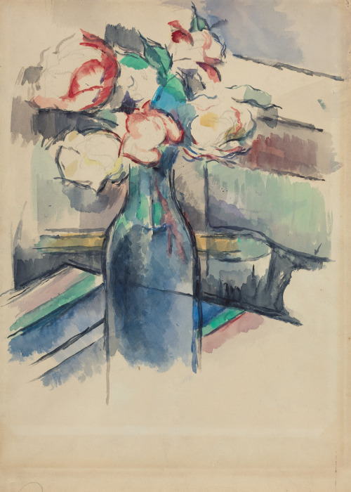 Paul Cezanne Roses in a Bottle [recto] poster
