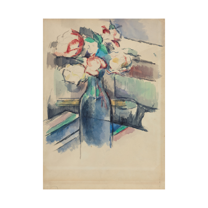 Paul Cezanne Roses in a Bottle [recto] poster